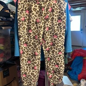 Kids' Leopard Print Joggers with Pink Highlights